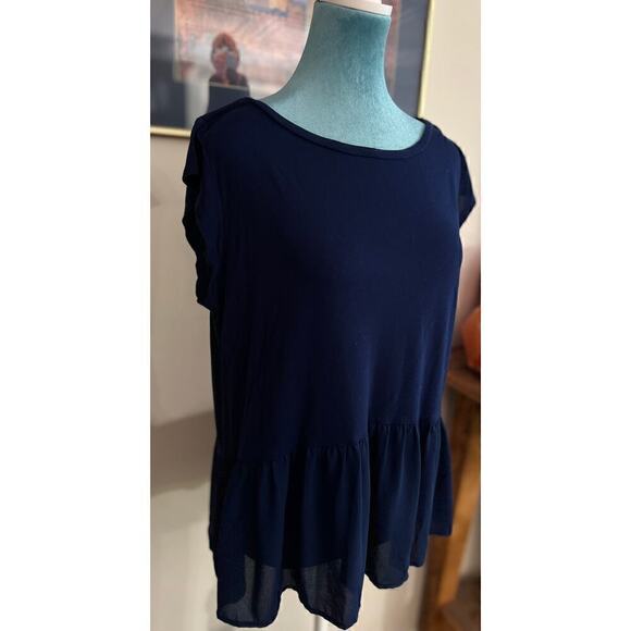 Navy Blue Summer top by Loft - Picture 2 of 6